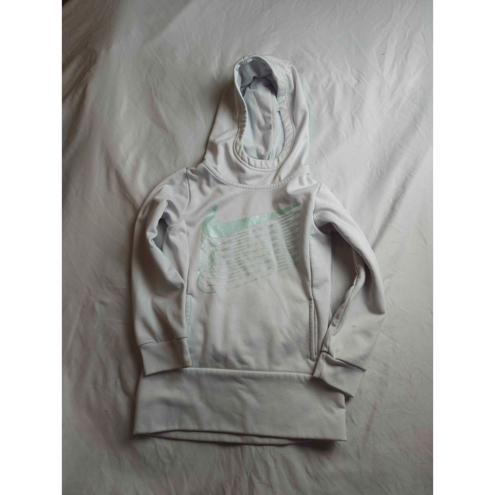 Nike Hoodie Sweatshirt Kids Size 6/Medium White Pullover Athleisure Unisex Youth